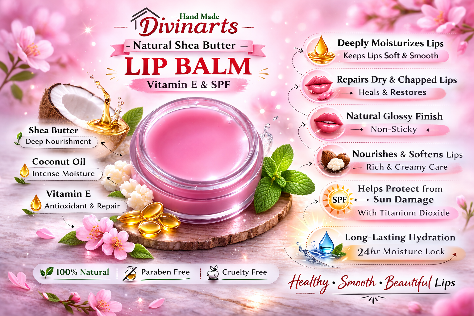 Natural Shea Butter Lip Balm
