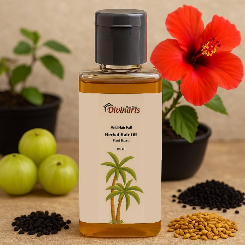 Image of Anti Hair Fall Herbal Hair Oil plant based